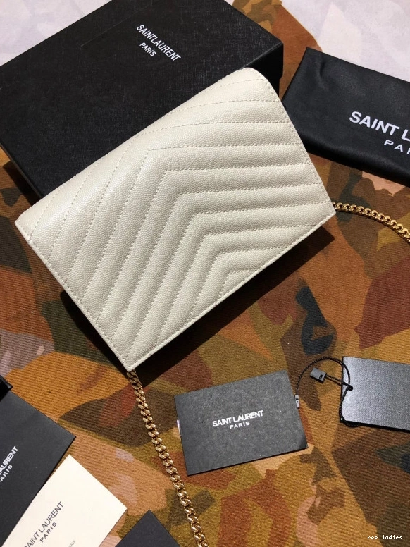 Repzbay REP MATELASSÉ YSL CASSANDRE WALLET CHAIN 0801